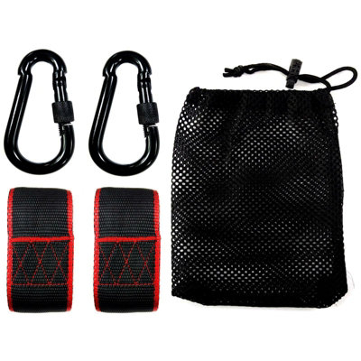 B&Q -  Swing Hammock Tree Hanging Kit Rope Strap Hook Carabiner Garden Camping Fittings