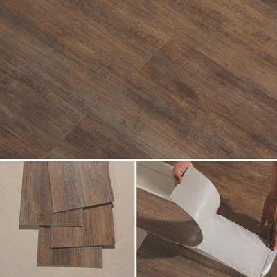 Gr8 Home 5M² Floor Planks Tiles Self Adhesive Wooden Effect Pvc Flooring M09 Nordic Oak from B&Q