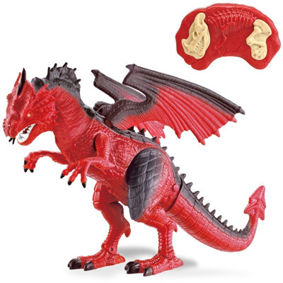 Rexco Remote Control T-Rex Dinosaur Walking Fire Breathing Dragon - Red - Image 3