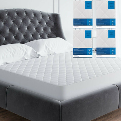 Gr8 Home Extra Deep Anti Allergy Quilted Mattress Protector Fitted Bed Sheet Cover Topper Super King from B&Q