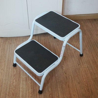 Gr8 Home Double Step Caravan Stool Steel Non Slip Mat Door Ladder Van Motorhome Camper