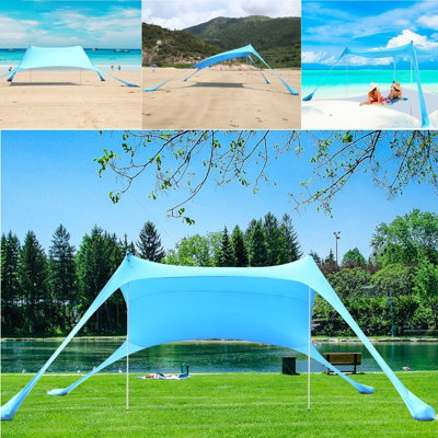 Gr8 Garden Portable Beach Tent Family Sun Shade 4-6 Person Shelter Camping Canopy Upf50+