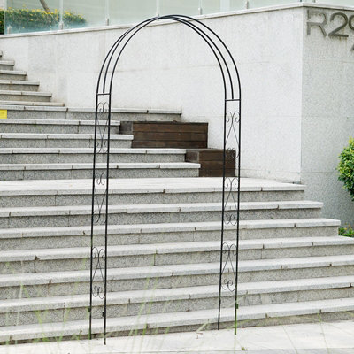 B&Q -  Metal Decorative Curly Garden Arch Heavy Duty Rose Climbing Plants Archway Path