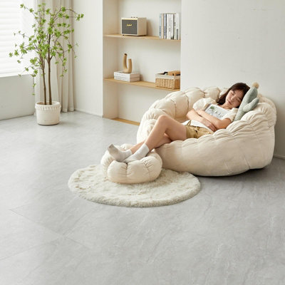 Gr8 Home Matte Grey 3.34M² Floor Tiles Self Adhesive Marble Effect Pvc Flooring from B&Q