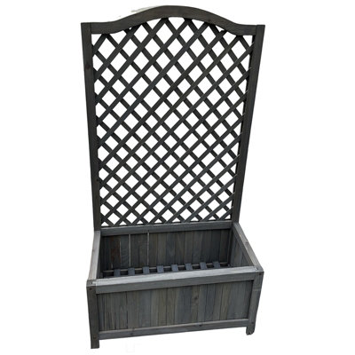 Gr8 Garden Grey Wooden Planter Lattice For Vines Garden Climbing Flower Plant Pot Trellis from B&Q