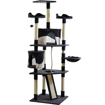 Gr8 Home Tall Cat Tree Multi Level Tower Scratching Climbing Post Kitten Activity Centre from B&Q