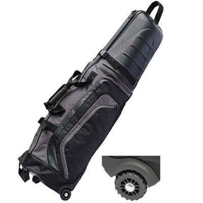 Gr8 Home Travel Golf Bag Abs Hard Top Case Flight Cover Luggage With Wheels Black Grey