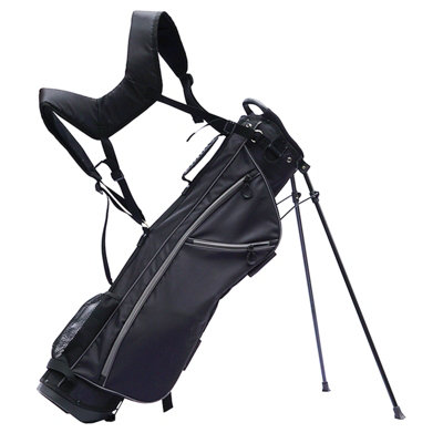 B&Q -  Golf Stand Bag Lightweight 7 Inch 4 Way Divider Double Carry Strap Black Grey