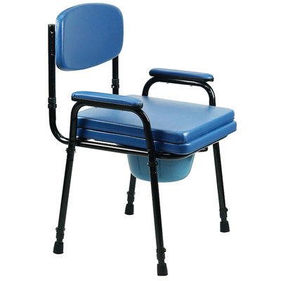 Gr8 Home Padded Steel Commode Toilet Chair And Pan Height Adjustable Seat Disability Aid from B&Q