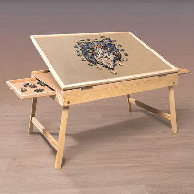 Gr8 Home Adjustable Wooden 1000 Pcs Jigsaw Puzzle Table Easel With Folding Legs 2 Drawers from B&Q
