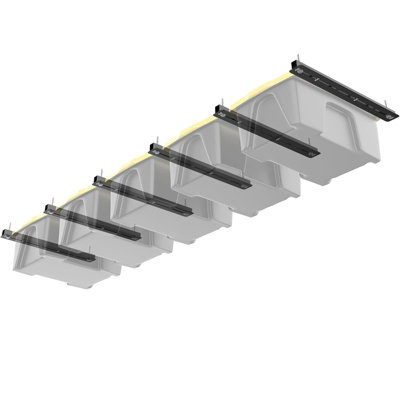 Gr8 Home Overhead 6 Pcs Storage Utility Bin Rack Brackets Garage Ceiling Rail Organiser from B&Q