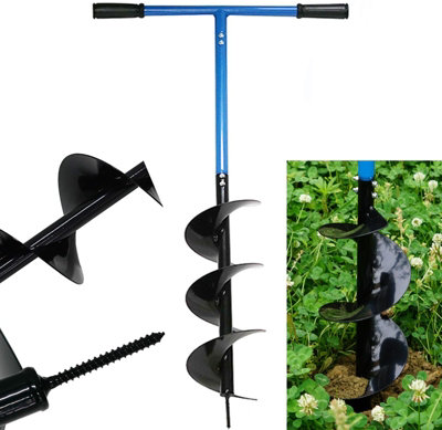 Gr8 Garden Manual Garden Earth Auger 150mm Fence Post Hole Digger Hand Drill Soil Borer from B&Q