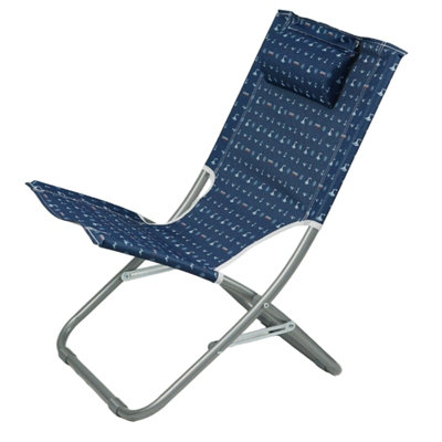 Gr8 Garden Unisex Blue Portable Adult Folding Beach Chair - Image 4