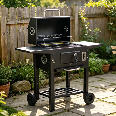 Gr8 Garden Large Portable Charcoal Bbq Grill With Warming Rack Steel from B&Q