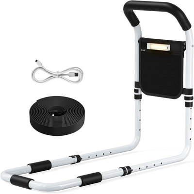 Gr8 Home White Lightweight Bed Rail With Led Light Handle In - Image 4