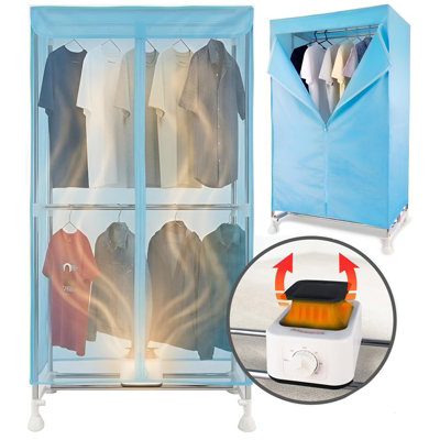 B&Q -  1500W Heated Clothes Airer Wardrobe Dryer Rack 10Kg Indoor Blue