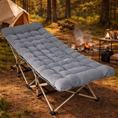 B&Q -  Folding Camping Cot Bed With Mattress 190Cm Heavy Duty Portable