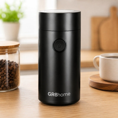 B&Q -  Electric Coffee Bean Spice Herb Grinder Chopper 150W 60G Matte Black Uk Plug