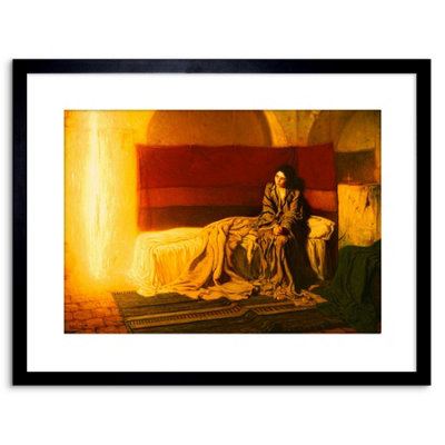 Artery8 Wall Art Print Tanner The Annunciation Painting Artwork Framed 9X7 Inch from B&Q