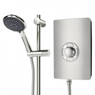 Triton Aspirante Electric Shower 9.5kW Brushed Steel Modern 5 Spray ASP09BRSTL - Image 2