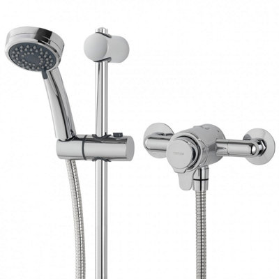 Triton Dene Dual Control Mixer Shower Concentric Thermostatic Exposed Chrome from B&Q