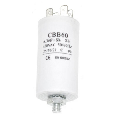Universal 6.3Uf Microfarad Appliance Motor Start Run Capacitor By Ufixt from B&Q