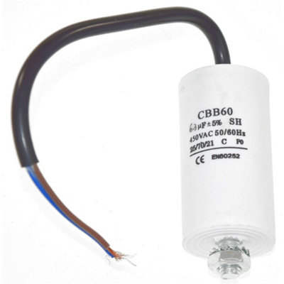 Universal 6.3Uf Capacitor With 18Cm Cable Connectors By Ufixt from B&Q