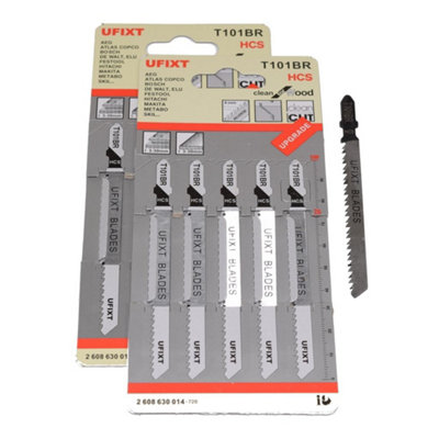 Jigsaw Blades T101Br For Down Cutting Laminates And VeneersHigh Carbon Steel (Hcs) 10 PackCompatible By Ufixt from B&Q