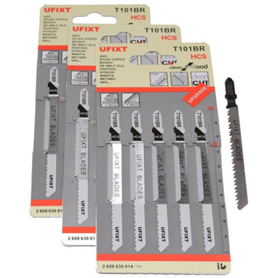 Jigsaw Blades T101Br For Down Cutting Laminates And Veneers High Carbon Steel Hcs 15 Pack By Ufixt from B&Q