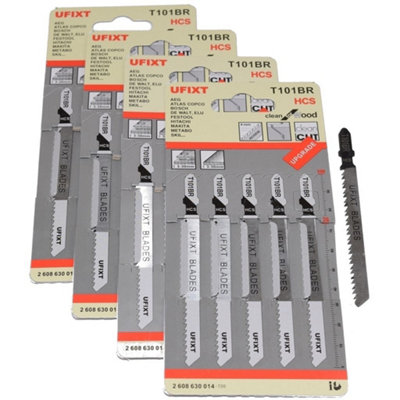 Jigsaw Blades T101Br For Down Cutting Laminates & VeneersHigh Carbon Steel (Hcs) 20 PackCompatible By Ufixt from B&Q