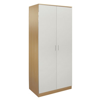 Comfy Living Oak/cream High Gloss 2 Door Wardrobe from B&Q