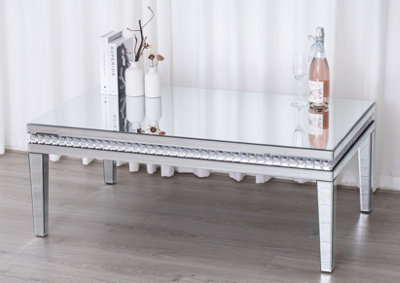 Comfy Living Mirrored Coffee Table With Crystal Detail from B&Q