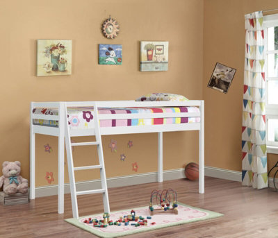 Comfy Living 3Ft Wooden Mid Sleeper In White from B&Q