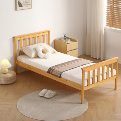 Comfy Living 3Ft Atlantis Caramel Wooden Bed Frame from B&Q