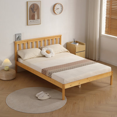 Comfy Living 4Ft6 Medina Wooden Bed Frame In Caramel from B&Q