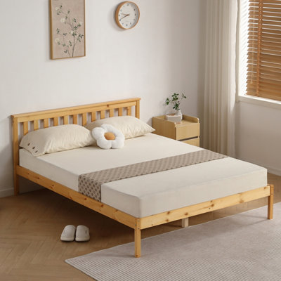 Comfy Living 5Ft Medina Wooden Bed Frame In Caramel from B&Q