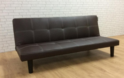 Comfy Living Faux Leather Spencer Sofa Bed In Chocolate from B&Q