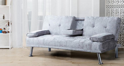 Comfy Living Verona Crushed Velvet Sofa Bed In Silver from B&Q