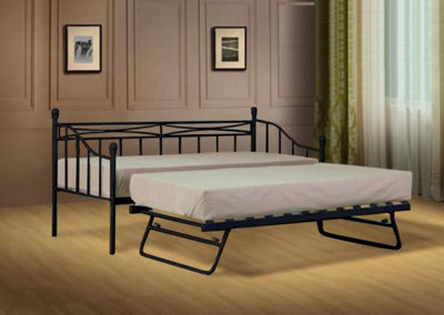 Comfy Living 2Ft6 Paris Daybed And Trundle In Black from B&Q