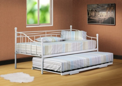 Comfy Living 3Ft Paris Metal Day Bed  Without Trundle  In White from B&Q