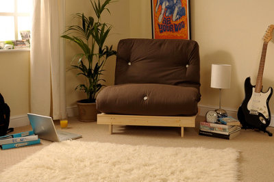 Comfy Living 2Ft6 Futon Set In Chocolate