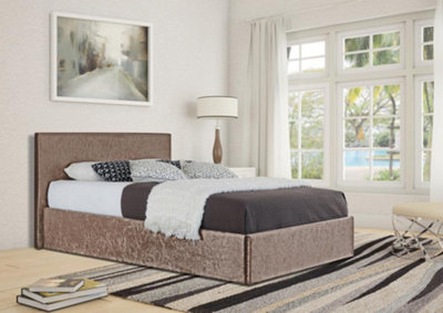  - Comfy Living 5Ft Prado Crushed Velvet Ottoman Storage Bed Truffle