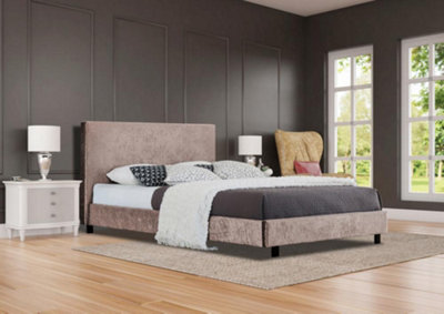  - Comfy Living 5Ft Prado Crushed Velvet Bed Frame Truffle