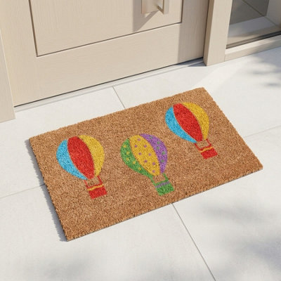 Hot Air Balloons Natural Coir Doormat from B&Q