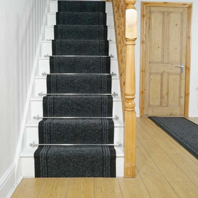 Inca Black Stair Runner Carpet Runner Rug from B&Q
