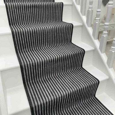 Pinstripe Stair RunnerReversibleDurable & Hardwearing Carpet For Stairs & StaircasesMultiple Lengths from B&Q