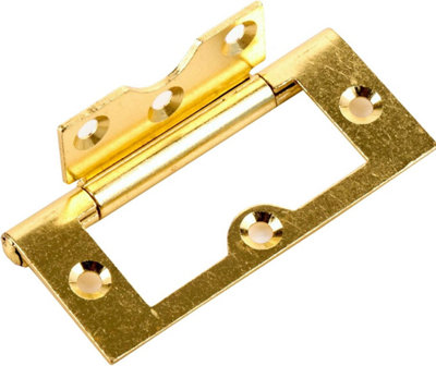10 X Brass 75mm Flush HingesCabinet/cupboard Door Hinges from B&Q