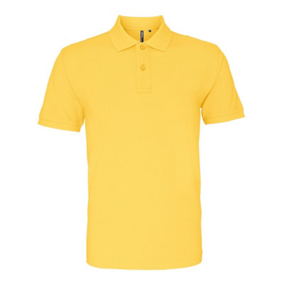Asquith & Fox Men's Mustard Plain Short Sleeve Polo Shirt In | Size: Medium - Image 4