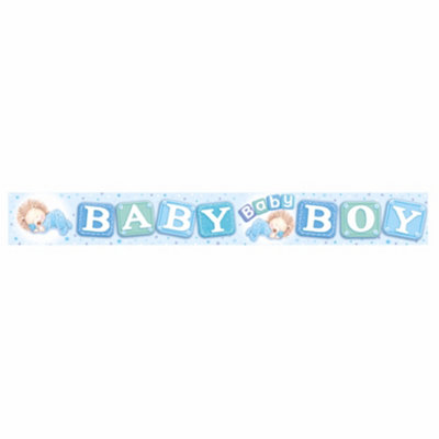 Expression Factory Baby Shower Holographic Foil Banner Light Blue (One Size) from B&Q