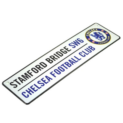  - Chelsea Fc Official Football 3D Embossed Metal Hanging Street Sign White/black/blue (One Size)
